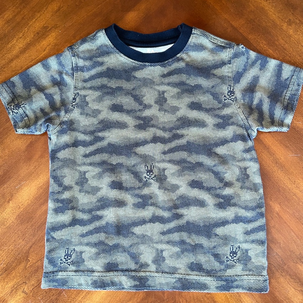 PSYCHO BUNNY KIDS CAMO CREW NECK TEE SIZE XXS/4T